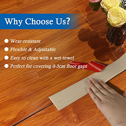 FONUNO Vinyl Floor Transition Strip Self Adhesive Threshold Strip 1.57" W - color: Beige, size: 4cm, 3.3Ft