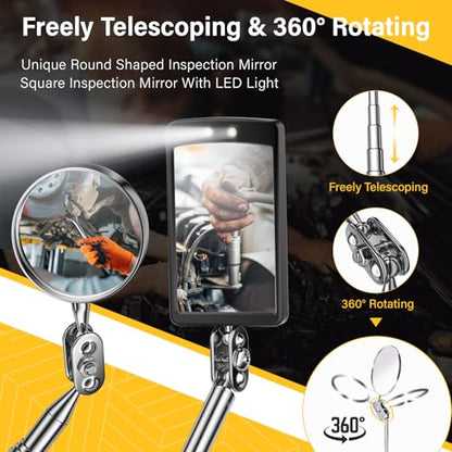 Magnetic Pickup Tool Set with Inspection Mirror, Birthday Gifts For Men