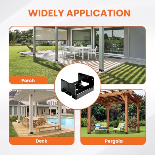 10PCS 4x4 Post Base for Concrete Adjustable Heavy Duty Black E-Coated - color: Black, size: 4X4