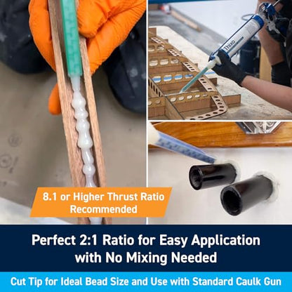 TotalBoat Thixo Structural Marine Epoxy Glue - 185ml Tube with Mixing Tips - size: Single Cartridge