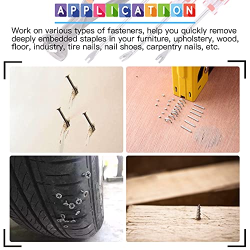 Glarks 4Pcs Nail Pullers Nail Remover Tool Set, Include 7'' End Cutting Plier, 4'' Bendable U Tip and V Tip Tack Puller, 6'' U Tip Tack Lifter for Cutting nails, Remove Nails, Nail Pulling