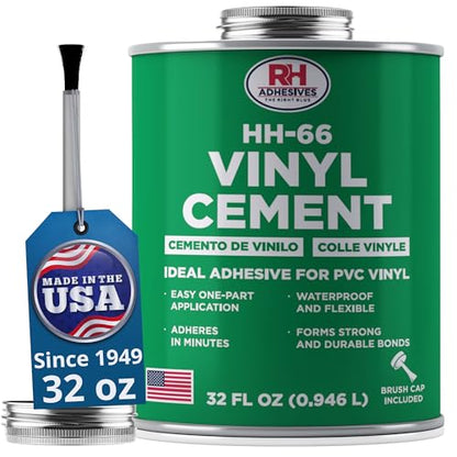 HH-66 Vinyl Cement 32 oz - Waterproof PVC & Vinyl Glue for Pools, Tarps - size: 32 oz