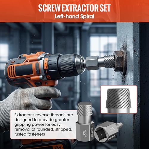 36PCS 3-in-1 Easy Out Screw & Bolt Extractor Set - size: 36PCS