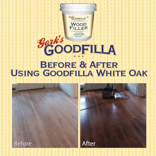 Goodfilla Ash, 1 Gallon (13.5lbs), Wood and Grain Filler, Stainable, Tintable, Sandable, Sandable, Zero Waste, Non-Toxic, USA Made - color: Ash, size: Gallon