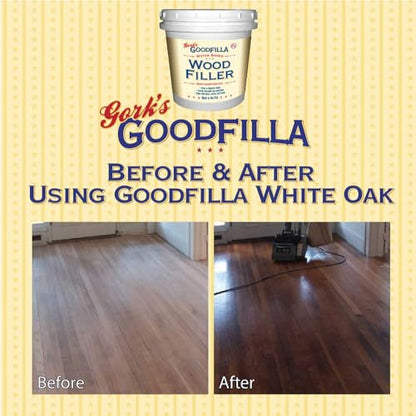 Goodfilla Ash, 1 Gallon (13.5lbs), Wood and Grain Filler, Stainable, Tintable, Sandable, Sandable, Zero Waste, Non-Toxic, USA Made - color: Ash, size: Gallon