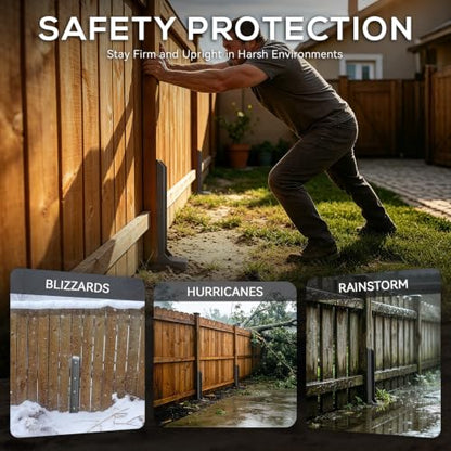Fence Post Repair Kit – Heavy Duty Anchor for Leaning Wood Posts 1-Pack