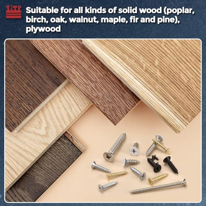 100pcs Phillips Wood Screws #8x1-1/2 304 Stainless Steel Brown Head - color: Brown Head, size: #8x1-1/2"
