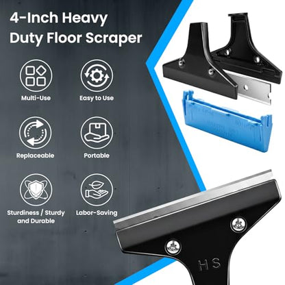 Floor Scraper - 8'' To 67'' Adjustable Long Handle