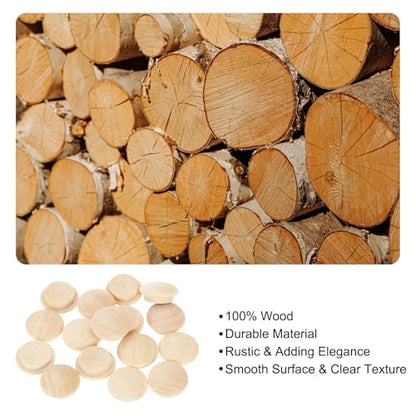 uxcell 16Pcs Wood Button Plugs, 15mm/0.59" Hardwood Screw Hole Plug Mushroom Wooden Caps Buttons Wood Plug for Furniture Woodworking Craft Decor (20mm x 15mm) - size: 20x15mm