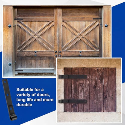 Yaocom 4 Pack 8" Zinc Strap Hinge Heavy Duty for Gate, Barn,Shed, Black - color: Black, size: 8 Inch
