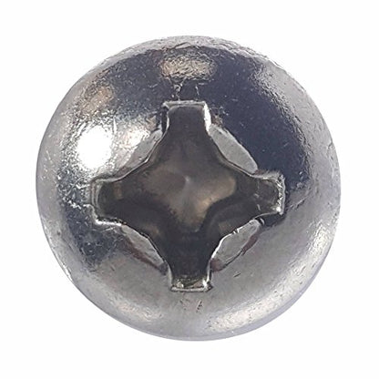 #10 x 1-1/4" Round Head Sheet Metal Screws, Phillips Drive, Stainless Steel 18-8, Full Thread, Bright Finish, Self-Tapping, Type A, Quantity 100 By Fastenere - size: #10 x 1-1/4"(100 PACK)