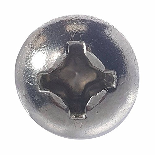 #10 x 1-1/2" Round Head Sheet Metal Screws, Phillips Drive, Stainless Steel 18-8, Full Thread, Bright Finish, Self-Tapping, Type A, Quantity 100 By Fastenere - size: #10 x 1-1/2"(100 PACK)