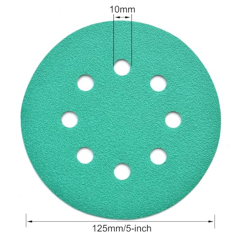 5-Inch 8-Hole Wet Dry Sanding Discs 120 Grit Sandpaper, 50-Pack - style: 120 Grit, 50 Pack