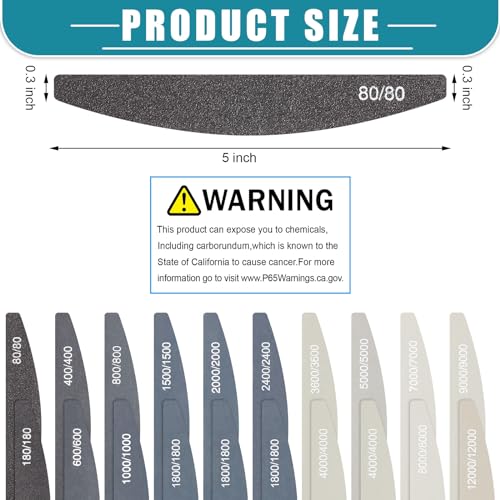 Honoson 20 Pcs Sanding Sticks Model, Low and High Grits, Moon Style - style: Moon Style