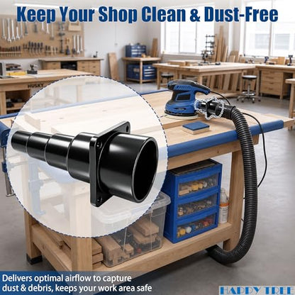 (2 Pack) Universal Tool Adapter Attachment for Shop Vac Wet/Dry Vacuum Connects to Power Tools 2-1/2" Integrated Hose Adapters for Dust Collector for Saw and Sander