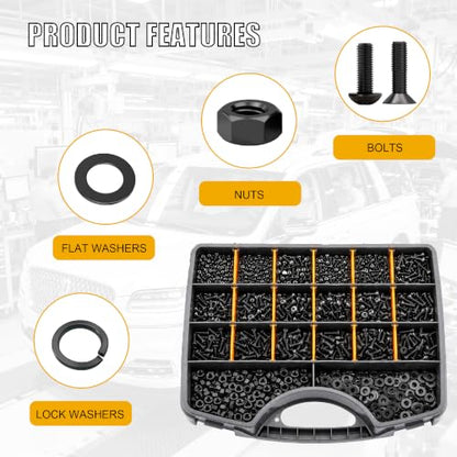 ZTF 4065pcs Metric Screw Assortment Kit, M2 M3 M4 M5 Assorted Screws - size: Flat+Button Head