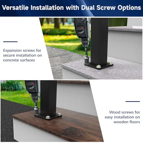 Egadis 1 Pack 2.56 in x 2.56 in x 39 in Aluminum Railing Post with Screws - color: The 39in Post- 1Pack