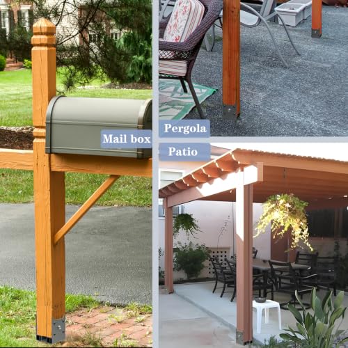 4PC 4x4 Post Anchor Heavy Duty Post Base for Concrete Actual 3.5x3.5 - size: 4"x4"