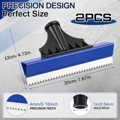 2 Pack Epoxy Floor Squeegees Notched Squeegee for Self Leveling Cement Urethane Epoxy Floor Tools (7.87 Inches) - size: 7.87 Inches