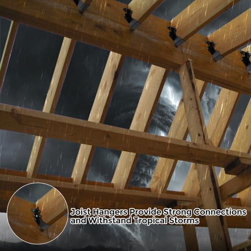 20Pcs Black 2x4 Joist Hangers for Wood,18 Gauge Metal Face Mount Joist Hanger,Lu24 Joist Hangers Powder Coating,Hurricane Ties for Rafter,Rafter Brackets 2x4 for Deck,Floor,Roof Overhang,Ceiling Joist - size: 20 Pcs 2x4 Joist Hanger, style: Black