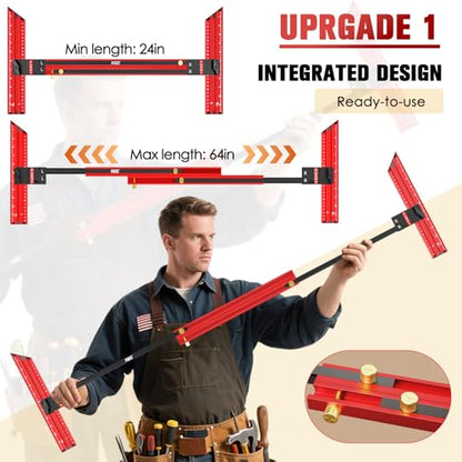 Stair Tread Template Tool - No Assembly Required Stair Tread Jig - color: Ltc-a Red