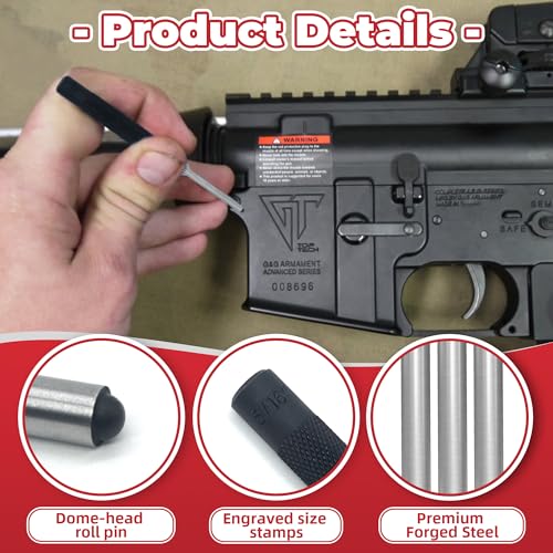 9pcs Roll Pin Punch Set for Gunsmithing, Watch Repair & DIY - size: 9 pieces SAE Roll Pin Punch Set