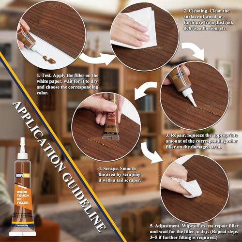 Hupeyna Wood Repair Kit, 12 Color Wood Fillers, Furniture Repair Kit