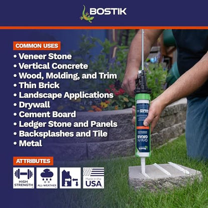 BOSTIK Grip n Grab 9.5oz Instant Grab Premium Heavy Duty Adhesive Glue