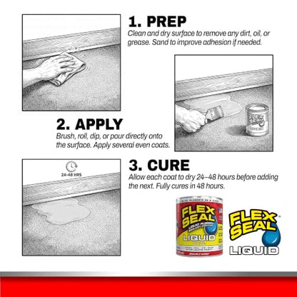 Flex Seal Liquid Rubber Sealant Coating, Waterproof, White, 32 oz - color: White, size: 32 oz