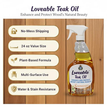 EcoDecors Teak Oil & Wood Cleaner Kit, 24 oz Teak Care & Protect Set - style: Teak Oil- Cleaner Combo