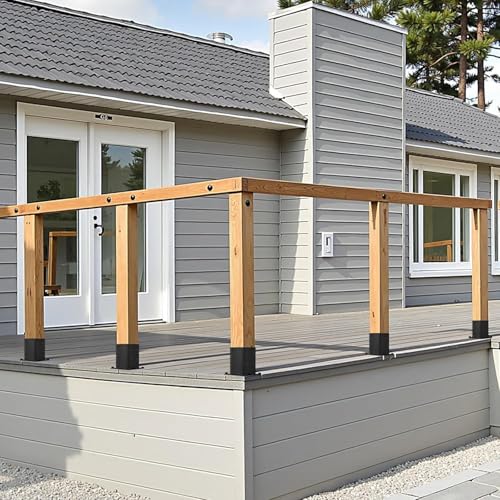 4x4 Post Base Brackets, 3.58'' x 3.58'', Heavy Duty, 2 Pack - color: 4x4 Post Base--2Pack
