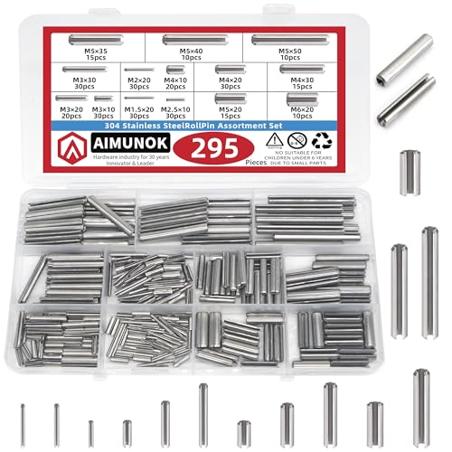 295-Piece Stainless Steel Roll Pin Assortment Kit - size: 295 pieces Metric Roll Pins