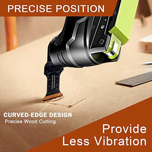 Trivd Frol 100 PCS Curved-Edge Oscillating Tool Blades for Wood Plastics