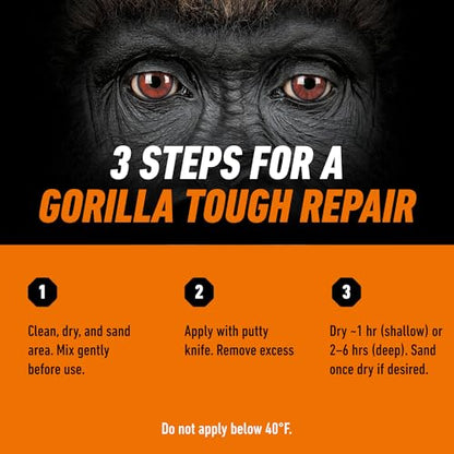 Gorilla All Purpose Wood Filler Kit, with Putty Knife and Sanding Block - size: 1 - Pack