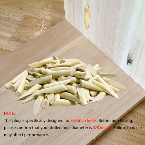 100 Pcs Solid Wood Pocket Hole Plugs, Pine Wood Plugs for Pocket Hole Jig Accessories