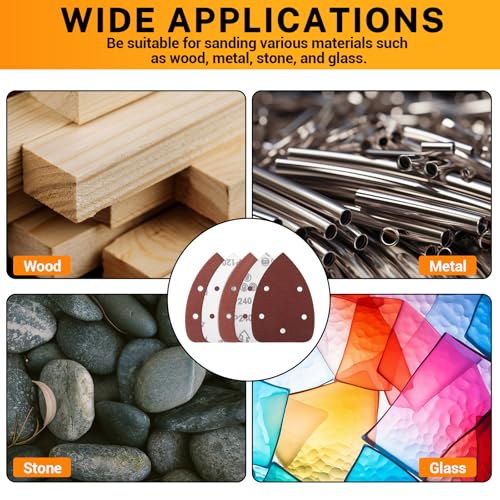 60 Pcs Detail Sanding Pad Include 10 Pcs Detail Foam Sanding Pad and 50 Pcs Assorted Mouse Detail Sander Sandpaper 40 80 120 180 240 Grits for Detail Sanding