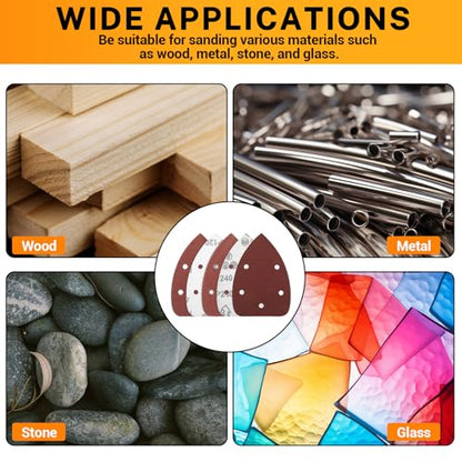60 Pcs Detail Sanding Pad Include 10 Pcs Detail Foam Sanding Pad and 50 Pcs Assorted Mouse Detail Sander Sandpaper 40 80 120 180 240 Grits for Detail Sanding