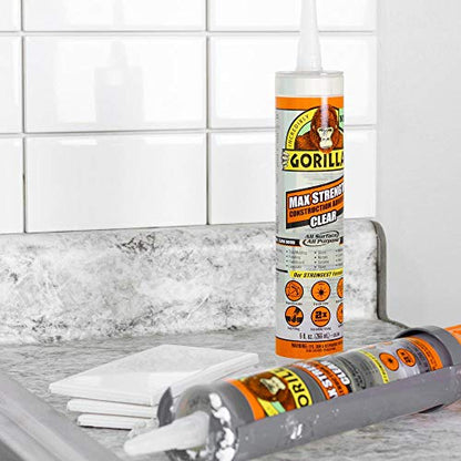 GORILLA 9 oz. Max Strength Construction Adhesive Clear (12-Pack)