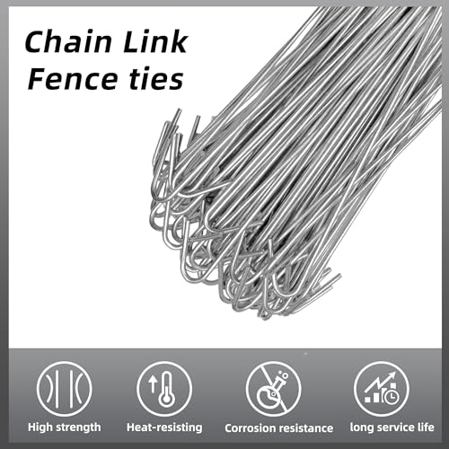 Chain Link Fence Ties 50 Packs, 8 inch Aluminum Wire Hook Ties