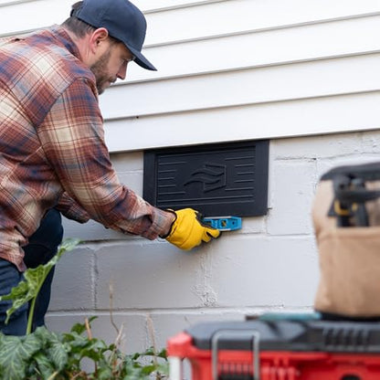 Shallow Recessed Crawl Space Vent Cover, 8"H × 16"W, Black - color: Black (Shallow Depth)