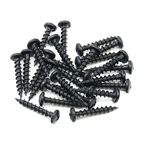 100 Pack Rok Hardware #8 x 1" Coarse Deep Thread Pan Head Screws Black Phosphate Wood MDF