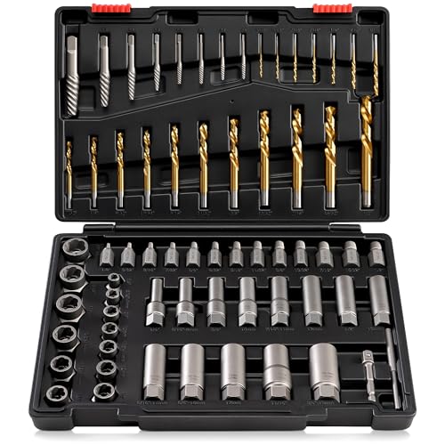 Kolvoii 67-Piece Broken Bolt Extractor Kit & Easy Out Screw Extractor Set - size: 67 PCS