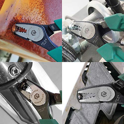 ENGINEER PZ-22 Screw Extractor Pliers with Carbon Steel Serrated Teeth