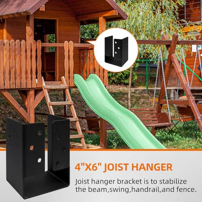 lifgarfe 4pcs 4"x6" Concealed Joist Hanger Bracket Fit for 4"x6" Beam,Swing,handrail,and Fence