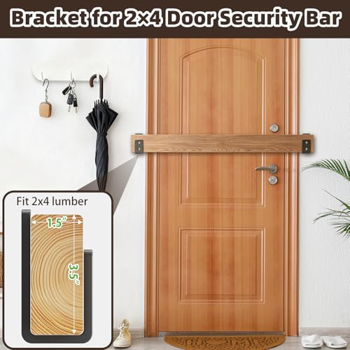2x4 Door Barricade Brackets, 6mm Thickened Security Brackets(4Pack) - size: 6mm 4PCS