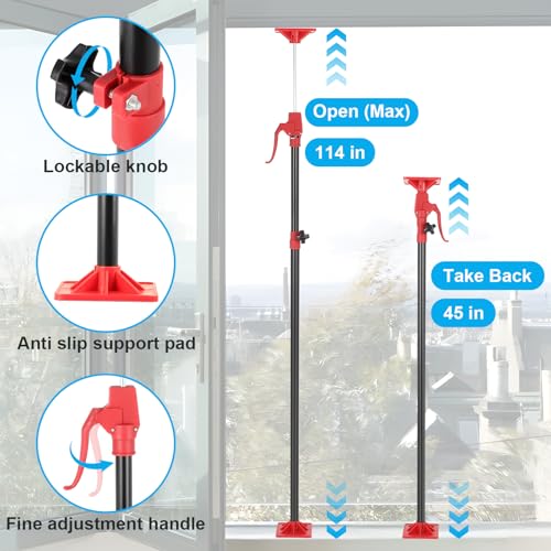 Cabinet Jack Support Pole, 2 Pack 45-114 in Adjustable Heights Support Pole - size: 2 Pack-45"-114"