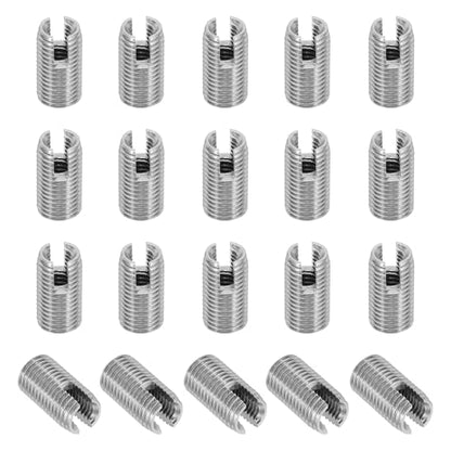 PATIKIL Self-Tapping Threaded Inserts, 20 Pcs M4 x M6.5 x 12mm 303 Stainless Steel Thread Adapter Reducer Slotted Screw Repair Inserts Nuts Sleeve - size: M4 x M6.5 x 12mm