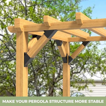 4-Pack 4x4 45-Degree Pergola Bracket Angle Reinforcing Support Anchor - style: 4"x4" 45 degree