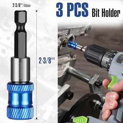 WORKPRO 3-Piece Drill Bit Extension Set, 2-3/8" - size: 2-3/8"