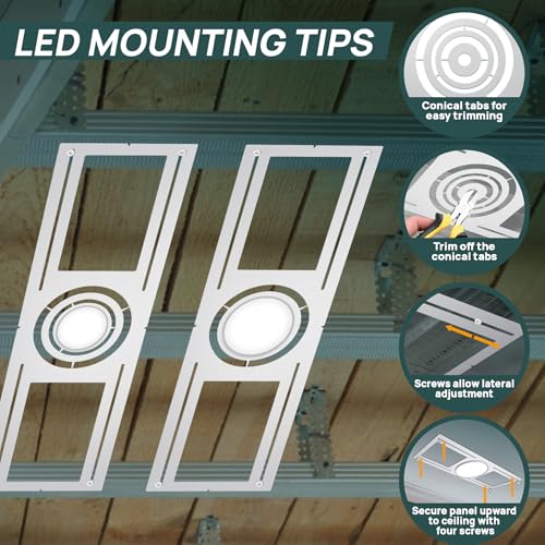 Sidasu 96 Pack New Construction Mounting Plate for 3, 4, 6" Recessed Lights - size: 96 Pack